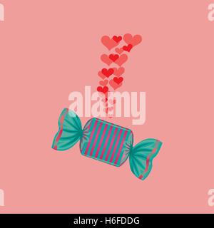 Cartoon girl et dessert sucré bonbons graphic vector illustration Illustration de Vecteur