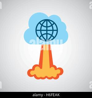 Démarrer business globe connecté graphic vector illustration isolé 10 eps Illustration de Vecteur