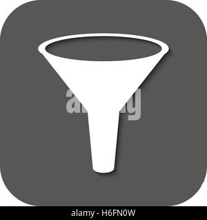 L'icône de l'entonnoir. Filtre et filtrée, laboratoire de chimie, symbole. Télévision Vector illustration. Button Illustration de Vecteur