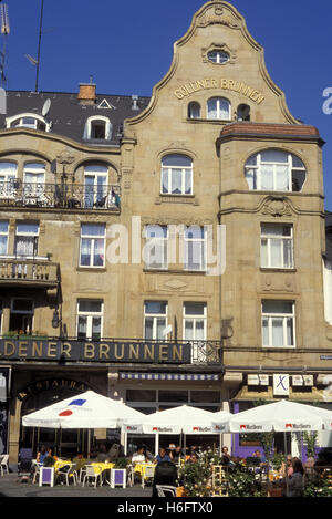 Allemagne, Hesse, Wiesbaden, à la rue Goldgasse dans la partie ancienne de la ville. Banque D'Images