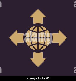 L'icône de navigation. Lieu symbole. Télévision Illustration de Vecteur