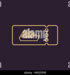 Le navire de croisière billets icône. Symbole de voyage. Illustration de Vecteur