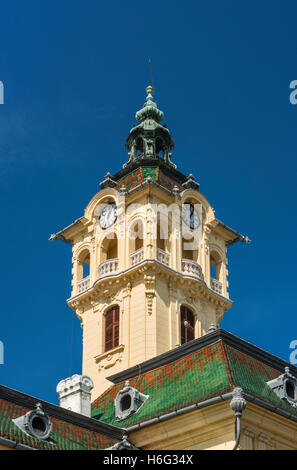 Tour de l'Hôtel de Ville, 1883, de style néo-baroque, à Szeged, dans le sud de la région de la Grande Plaine, Hongrie Banque D'Images