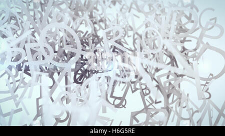 Illustration de fond abstrait avec des lettres. La profondeur de champ Banque D'Images