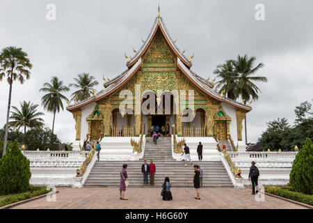 Temple, Haw Pha Bang, alias Ho Pha Bang, Chapelle royale ou Palais, Luang Prabang, Laos Banque D'Images