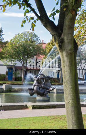 Fontaine, Port Sunlight, Bebington, Wirral, Merseyside, Royaume-Uni Banque D'Images