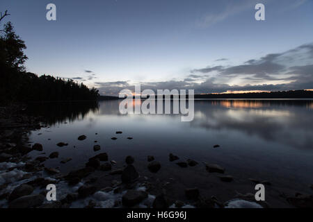 Coucher du soleil sur le lac Cyprès Banque D'Images