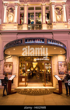 Entrée du restaurant Critère dans Piccadilly, London England UK Banque D'Images