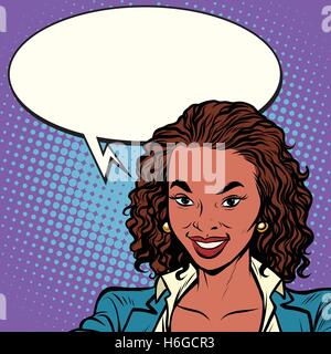 Belle femme afro-américaine smiling Illustration de Vecteur