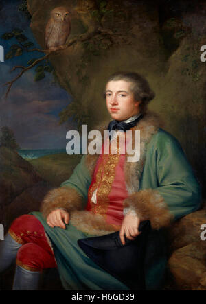 James Boswell. Portrait de James Boswell (1740-1795), biographe écossais du 18e siècle et diariste, par George Willison, huile sur toile, 1765. Banque D'Images