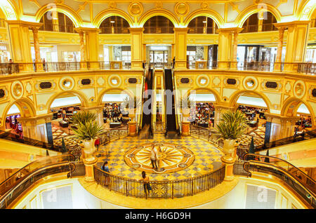 Le grand hall de l'hôtel et casino de Venise, Cotai, Macao. Banque D'Images