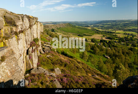 Curbar Edge, Peak District, Derbyshire, Angleterre, Royaume-Uni Banque D'Images