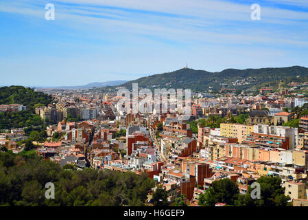 Vue aérienne de Barcelone, Espagne. Banque D'Images