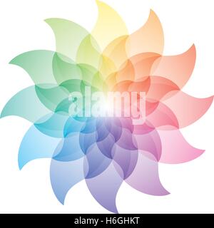 Belle icône de roue couleur fleur de lotus. Vector EPS10. Illustration de Vecteur