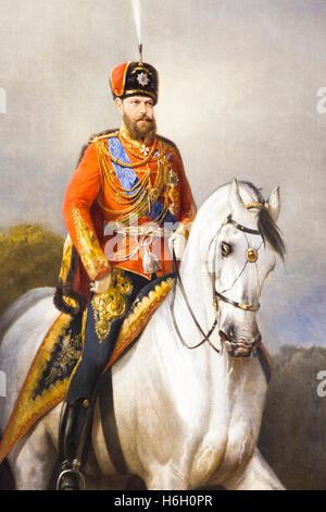 Le tsar Alexandre III portrait, Palais de Catherine, Tsarskoye Selo, Pouchkine, Saint-Pétersbourg, Russie Banque D'Images