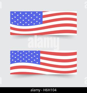 USA flag bannières. Vector illustration . Illustration de Vecteur