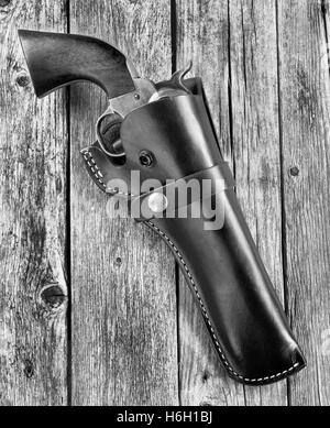 American Cowboy 45 pistolet en noir et blanc. Banque D'Images