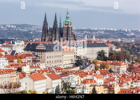 Châteaux tchèques, le château de Prague, siège du Président voir Hradcany, République tchèque, bâtiments célèbres dans le monde entier Banque D'Images