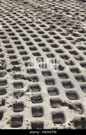 Détail de la tambour à patins roller (construction de routes) trek, après avoir dépassé il est intéressant de la surface de décharge Banque D'Images