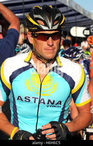 Lance Armstrong à son retour, le Tour Down Under 2009 à Adélaïde en Australie Banque D'Images