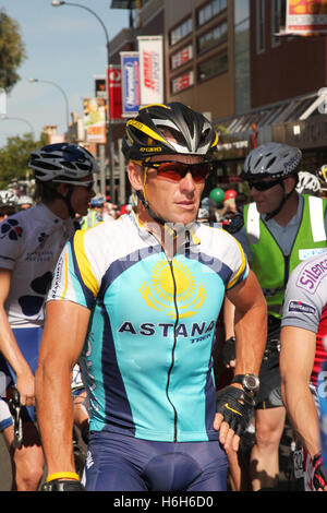 Lance Armstrong à son retour, le Tour Down Under 2009 à Adélaïde en Australie Banque D'Images