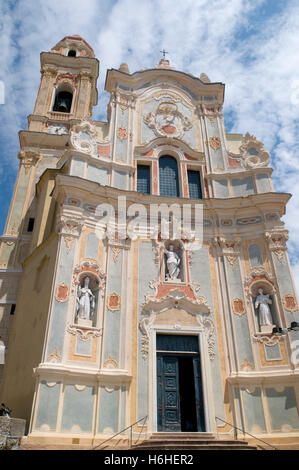 L'église baroque, Chiesa di San Giovanni Battista, Cervo, Riviera, Ligurie, Italie, Europe Banque D'Images