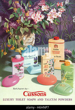 1956 La publicité pour toilette Cussons Banque D'Images