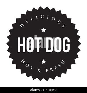 Hot Dog vintage black stamp Illustration de Vecteur