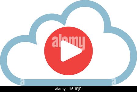 L'informatique en nuage et de divertissement Concept Design Illustration de Vecteur