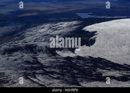 Vue aérienne , Krossarjokull ,Mýrdalsjökull, Glacier Myrdalsjokull , Islande Banque D'Images