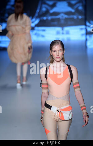 Sao Paulo, Brésil. 28 Oct, 2016. Présenter des modèles de créations de la collection mémo lors de la Fashion Week de Sao Paulo (SPFW), à Sao Paulo, Brésil, le 28 octobre, 2016. © Rahel Patrasso/Xinhua/Alamy Live News Banque D'Images