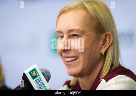 Singapour, Singapour. 29 octobre, 2016. Martina Navratilova parle aux médias lors de la finale de l'ATA 2016 Credit : Jimmie48 Photographie/Alamy Live News Banque D'Images