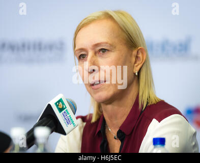 Singapour, Singapour. 29 octobre, 2016. Martina Navratilova parle aux médias lors de la finale de l'ATA 2016 Credit : Jimmie48 Photographie/Alamy Live News Banque D'Images