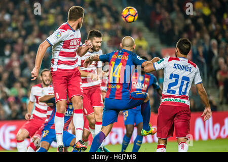 Barcelone, Catalogne, Espagne. 29 Oct, 2016. Le défenseur du FC Barcelone MASCHERANO en action dans l'LaLiga correspondance entre le FC Barcelone et Grenade CF au Camp Nou à Barcelone © Matthias Rickenbach/ZUMA/Alamy Fil Live News Banque D'Images