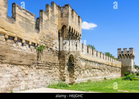 Mur de défense et la tour, partie de la section sud des remparts, Avignon, France Banque D'Images