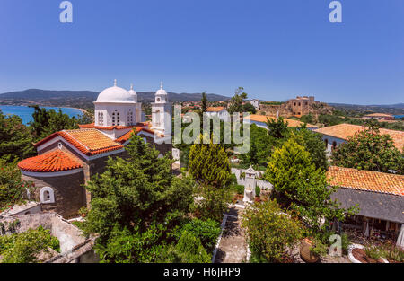 Monastère d'Agios Ioannis à l'intérieur de la forteresse de Koroni Banque D'Images