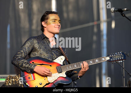 BENICASSIM, ESPAGNE - 17 juil : Moodoid (fusion rock band) en concert au Festival de musique. Banque D'Images