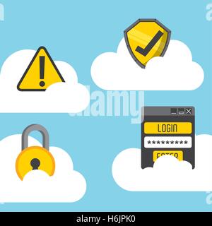 Stockage de données cloud computing vector illustration design Illustration de Vecteur