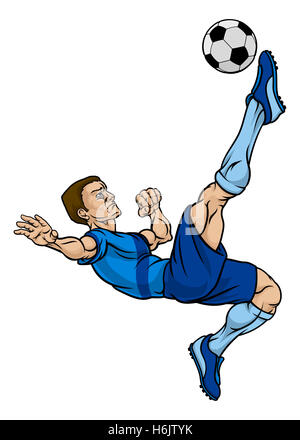 Un personnage joueur de soccer football Kicking the ball Banque D'Images