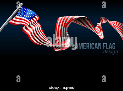 Un drapeau américain ribbon background design graphic Banque D'Images