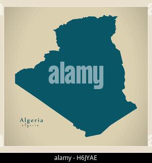 Carte moderne - Algérie DZ Illustration de Vecteur