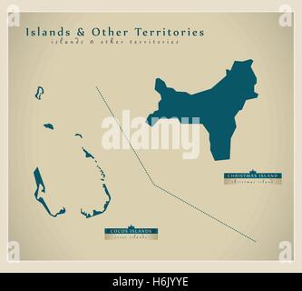 Carte moderne - Îles et autres territoires AU Illustration de Vecteur