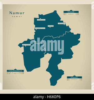 Carte moderne - Namur être Illustration de Vecteur