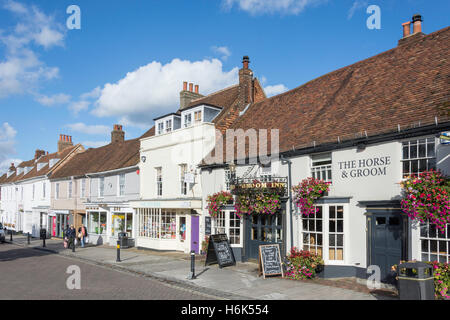 17e siècle Le Horse & Groom Inn, Broad Street, New Alresford, Hampshire, Angleterre, Royaume-Uni Banque D'Images