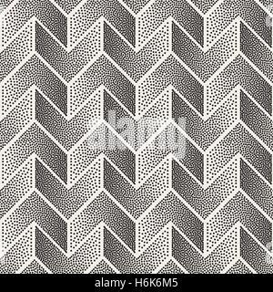 Seamless Vector Chevron noir et blanc motif pointillé de formes Illustration de Vecteur