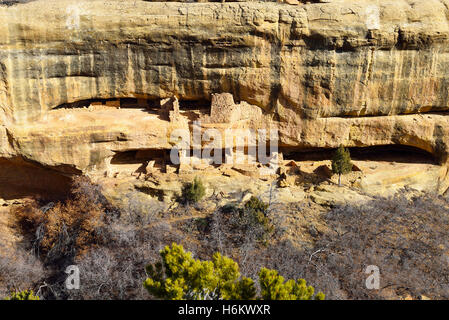 Temple du feu dans le Parc National de Mesa Verde, au Colorado en hiver Banque D'Images