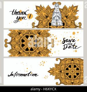 Ornements élégante dentelle Mandala. Namaste mudra. Ancien ornement motif décoratif. À la main l'Islam, Arabe, Indienne, ottomane mo Illustration de Vecteur