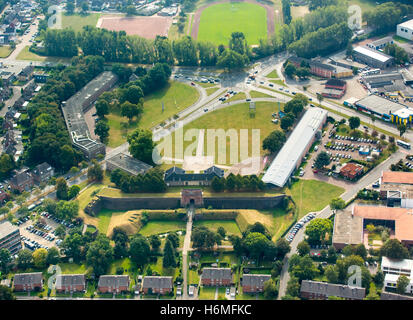 Photo aérienne, dans la forteresse, le musée prussien de Rhénanie du Nord-Westphalie, Wesel, le Rhin inférieur, en Rhénanie du Nord-Westphalie, Banque D'Images