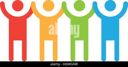 Personnes se tenant la main et le monde Illustration Illustration de Vecteur