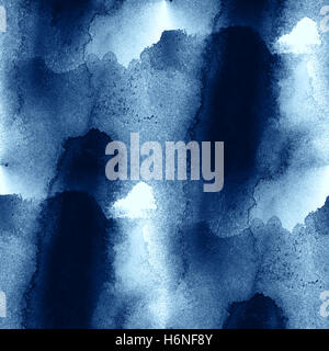 Motif coloré de l'eau bleu vagues mer aquarelle abstraite seamless texture peinture art fond peint à la main Banque D'Images